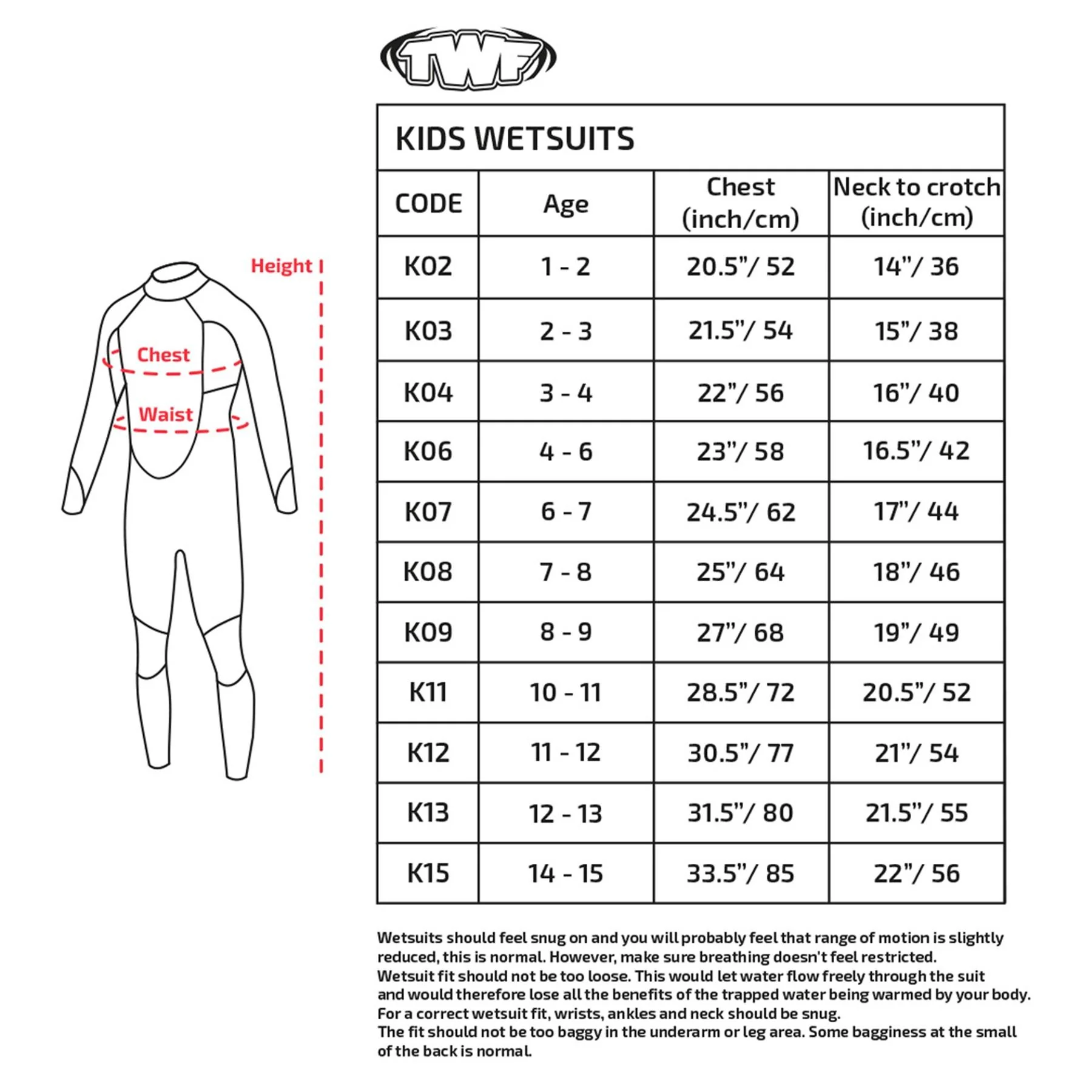 Childrens Full Length Wetsuit | 3mm | TWF - Image 8