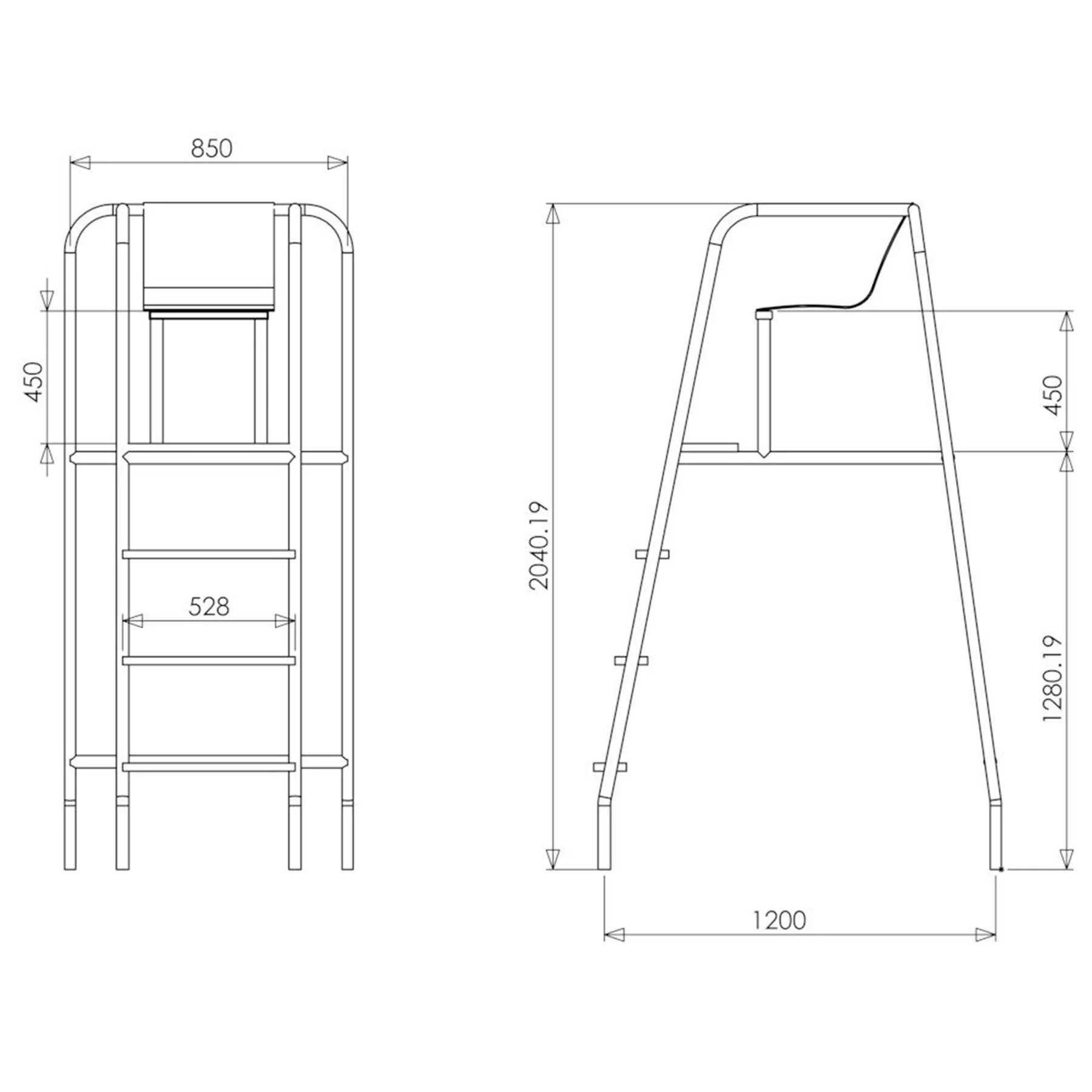 Pool Lifeguard Chair | Standard Height - Image 4