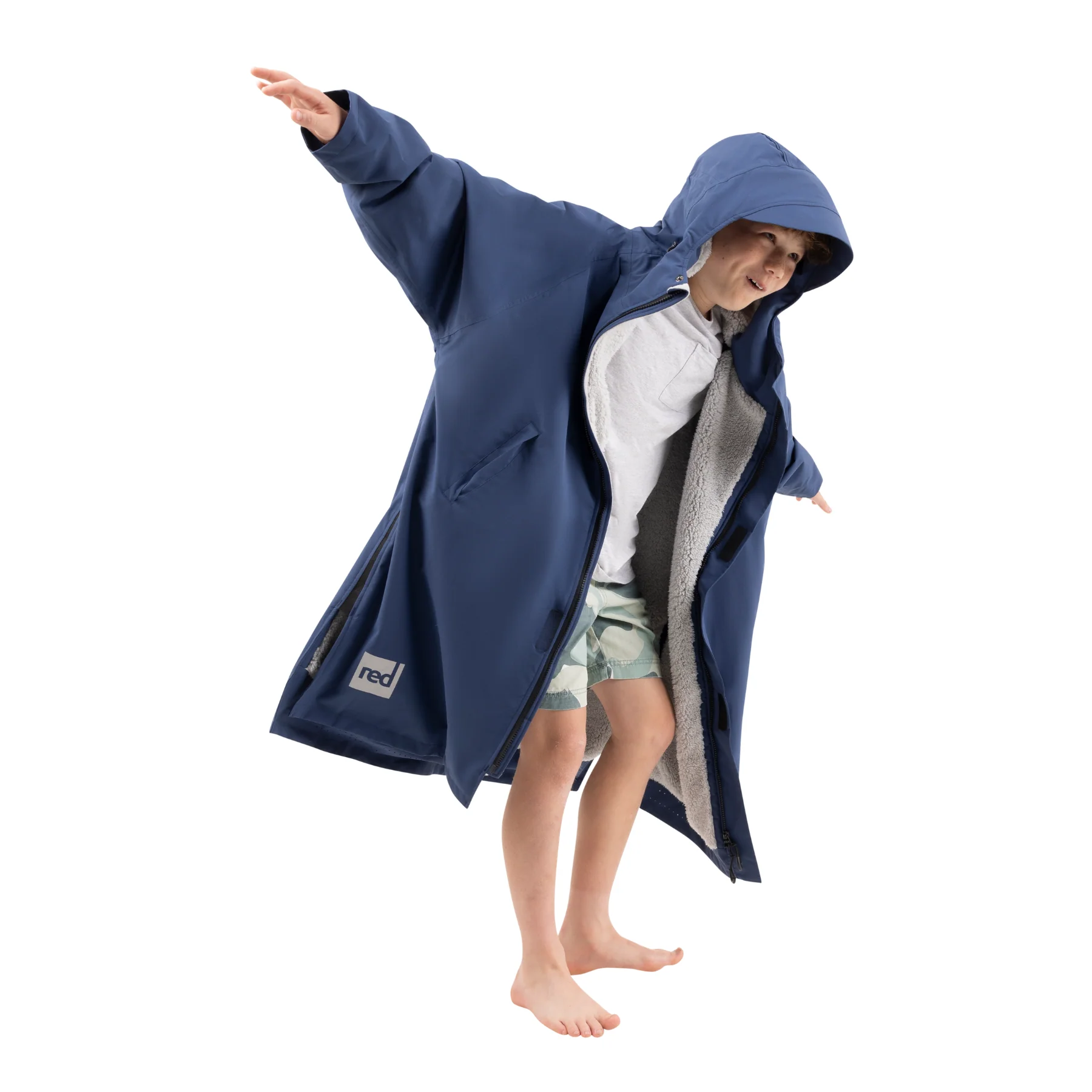 Red | Kids Long Sleeve Waterproof Changing Robe | EVO Pro | Blue - Image 6