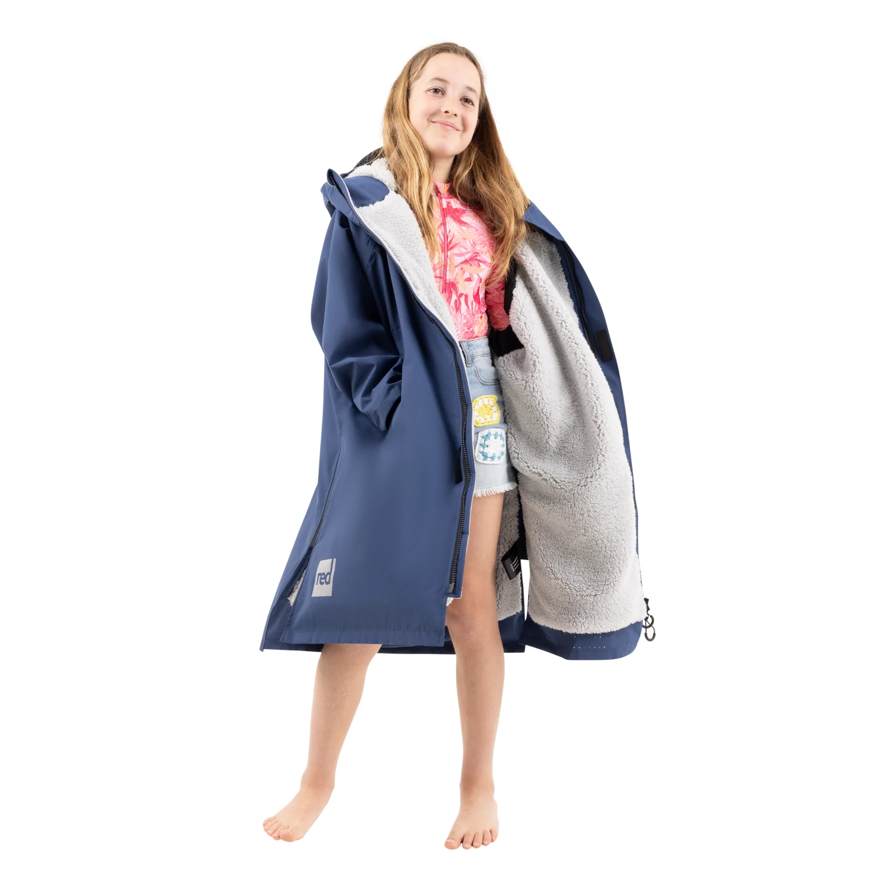 Red | Kids Long Sleeve Waterproof Changing Robe | EVO Pro | Blue - Image 7