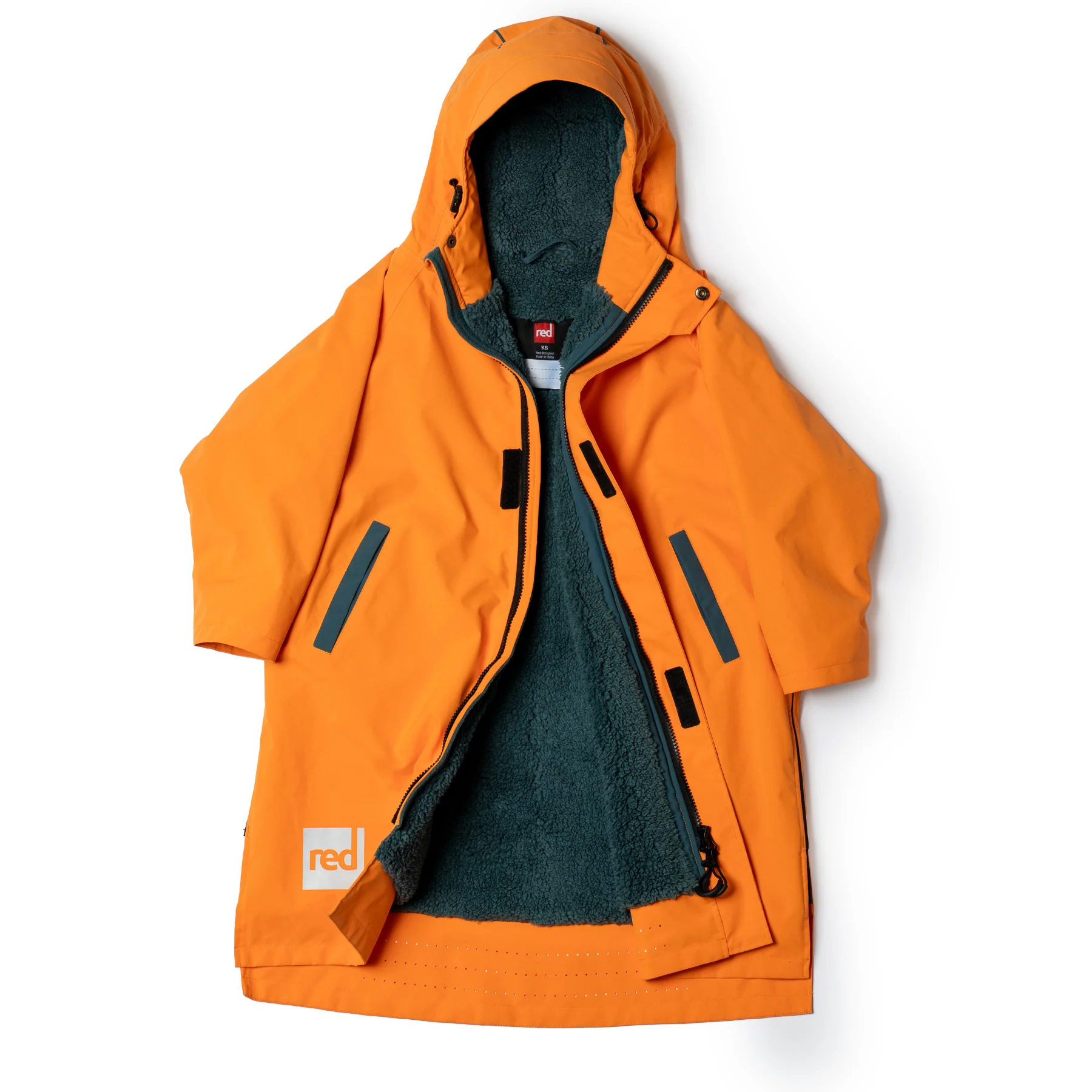 Red | Kids Long Sleeve Waterproof Changing Robe | EVO Pro | Orange - Image 2