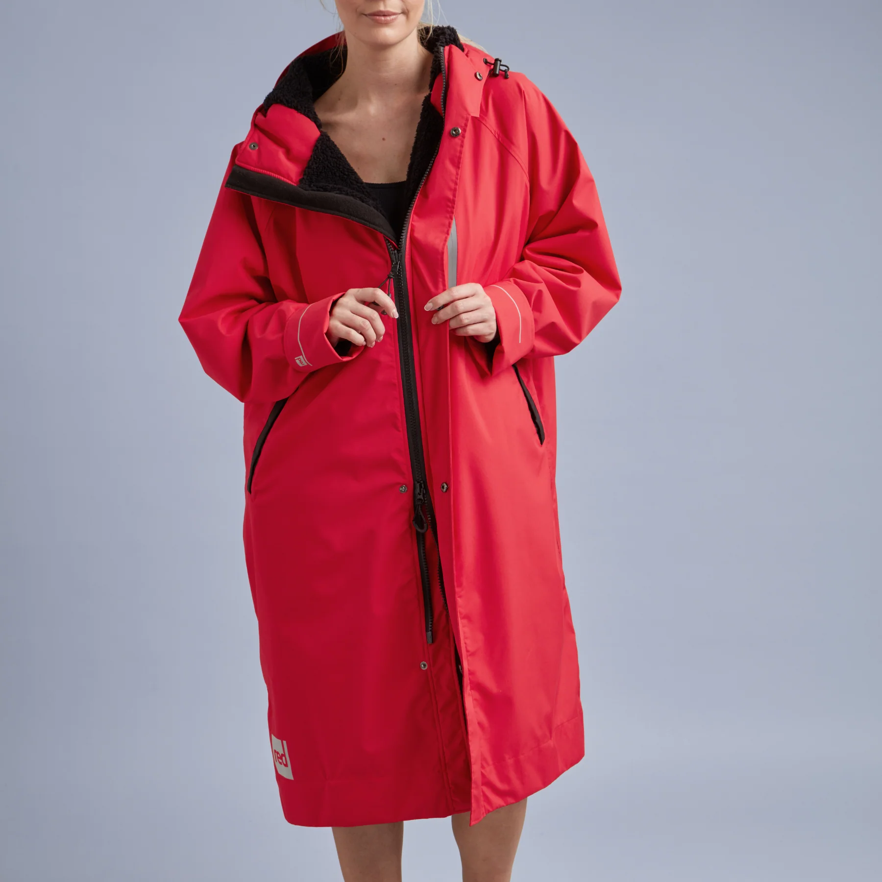 Red | Long Sleeve Waterproof Changing Robe | EVO Pro | Siren Red - Image 5