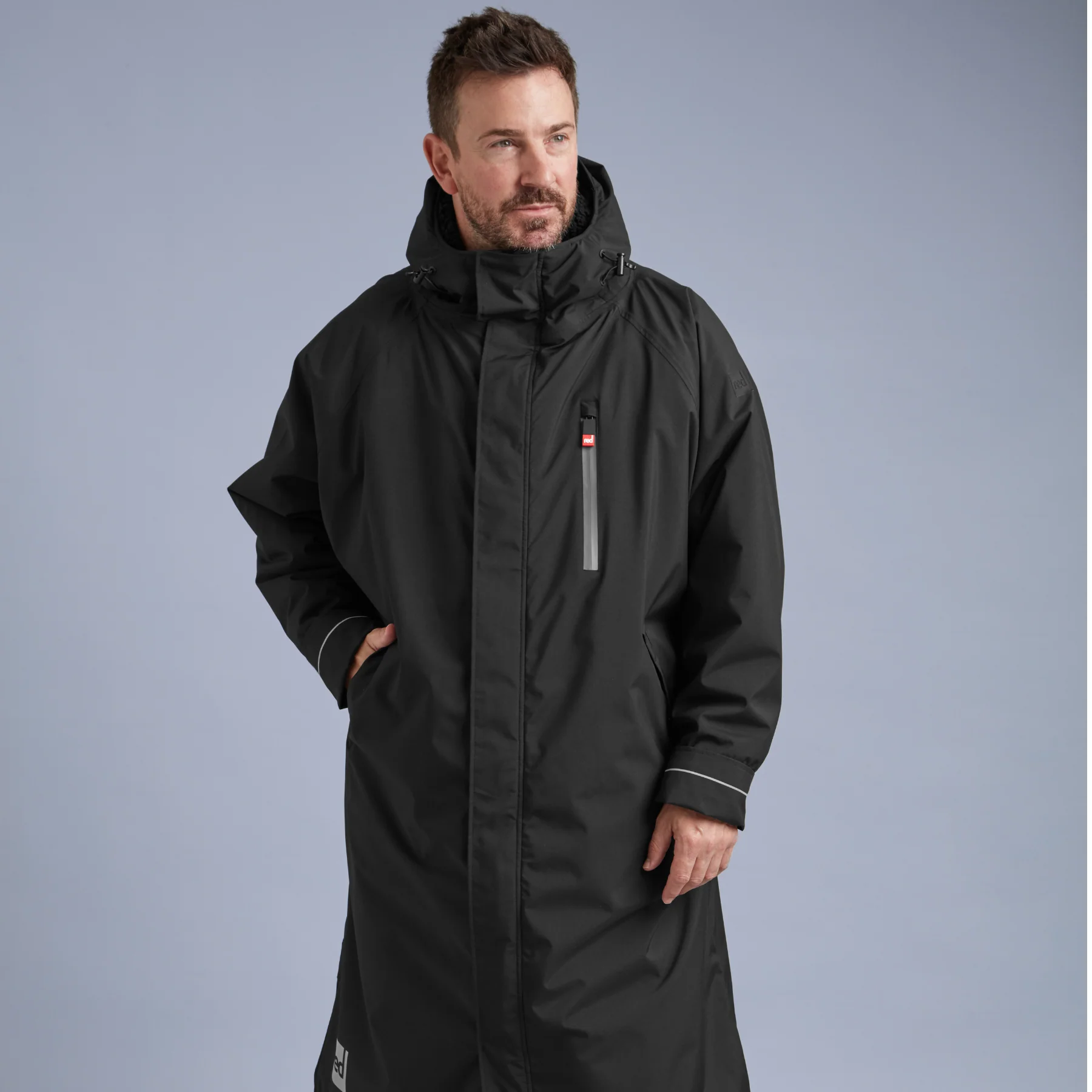 Red | Long Sleeve Waterproof Changing Robe | EVO Pro | Stealth Black - Image 3