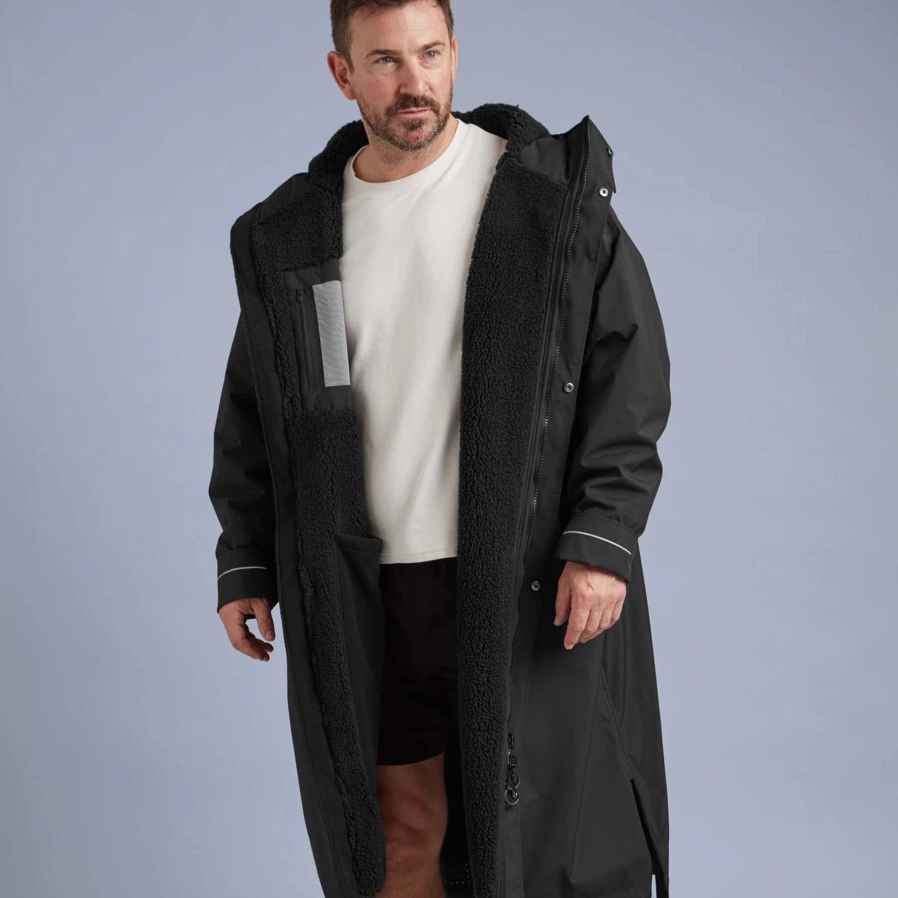 Red | Long Sleeve Waterproof Changing Robe | EVO Pro | Stealth Black - Image 4