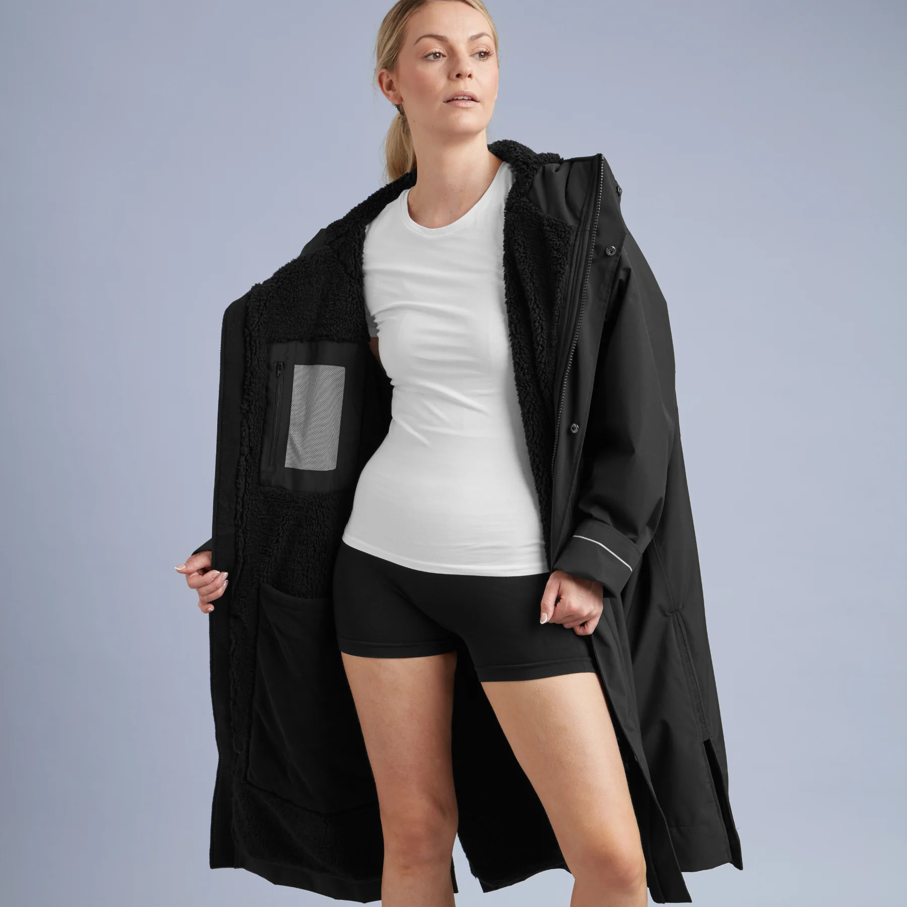 Red | Long Sleeve Waterproof Changing Robe | EVO Pro | Stealth Black - Image 9