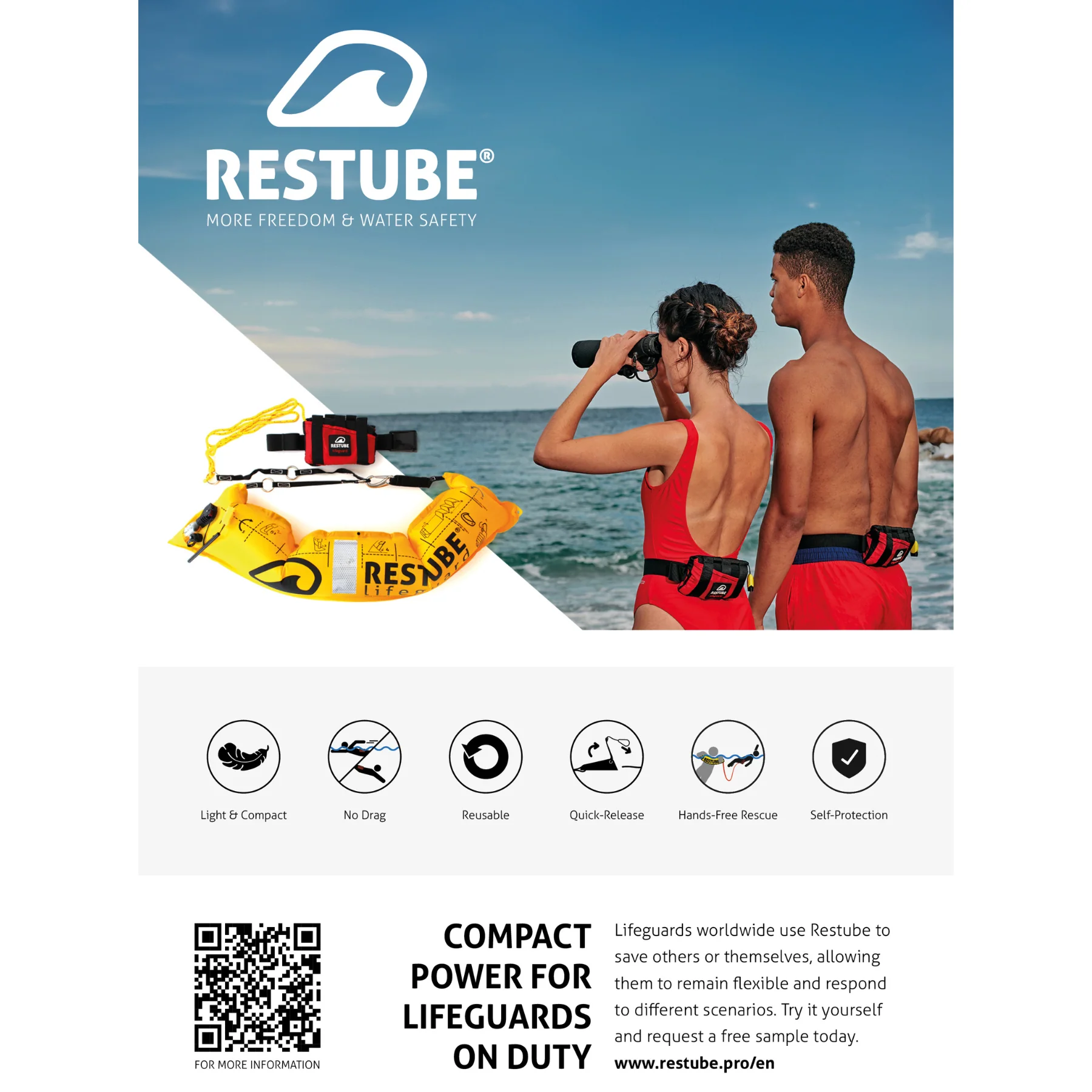 Restube Lifeguard | Inflatable Safety Buoy for professionals | Red - Image 4