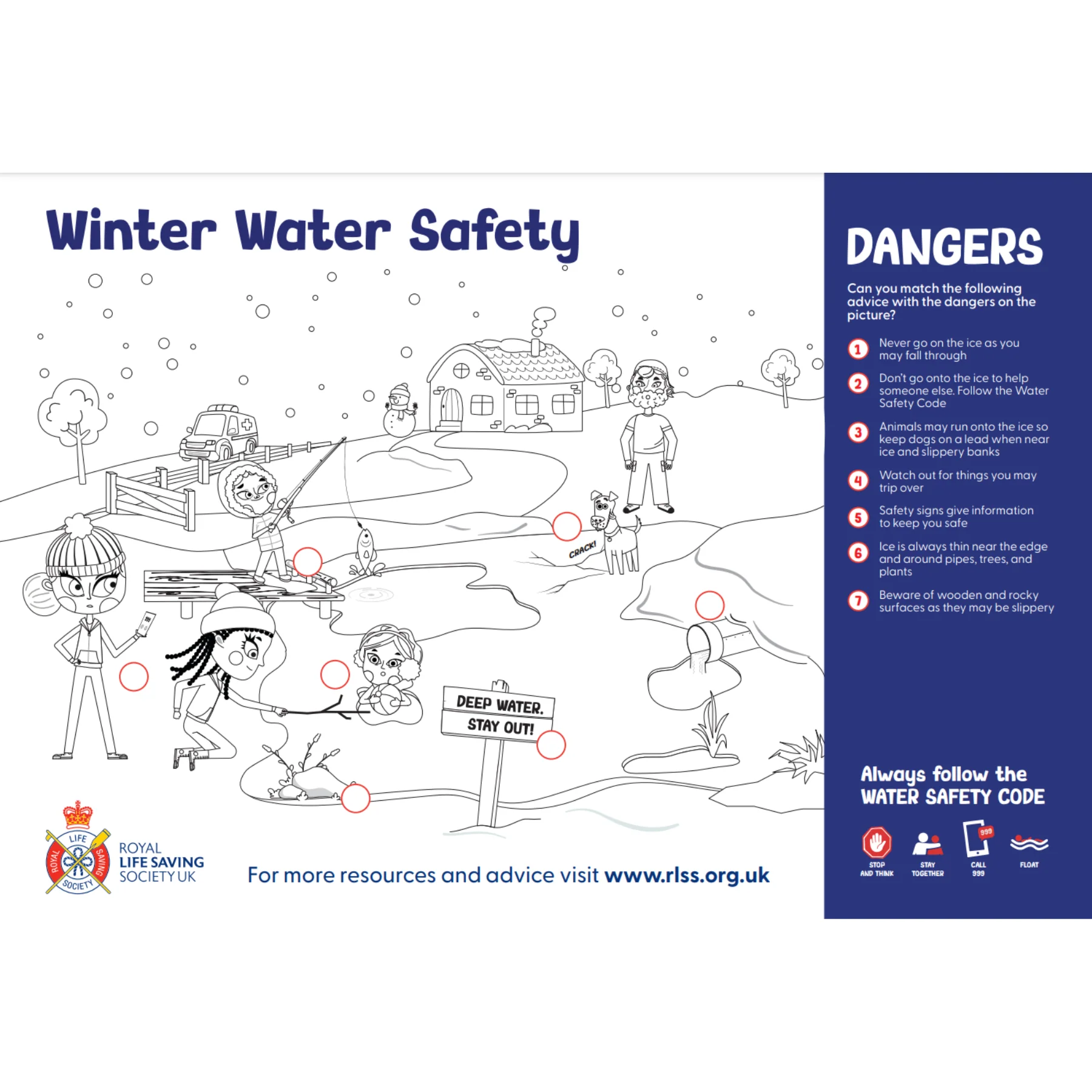 RLSS UK Water Safety Activity Sheets (A4) - Pack of 50