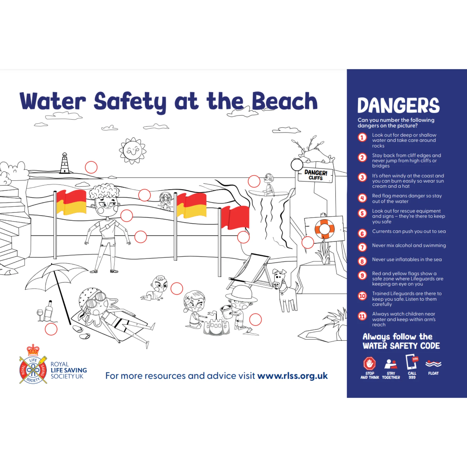RLSS UK Water Safety Activity Sheets (A4) - Pack of 50 - Image 2