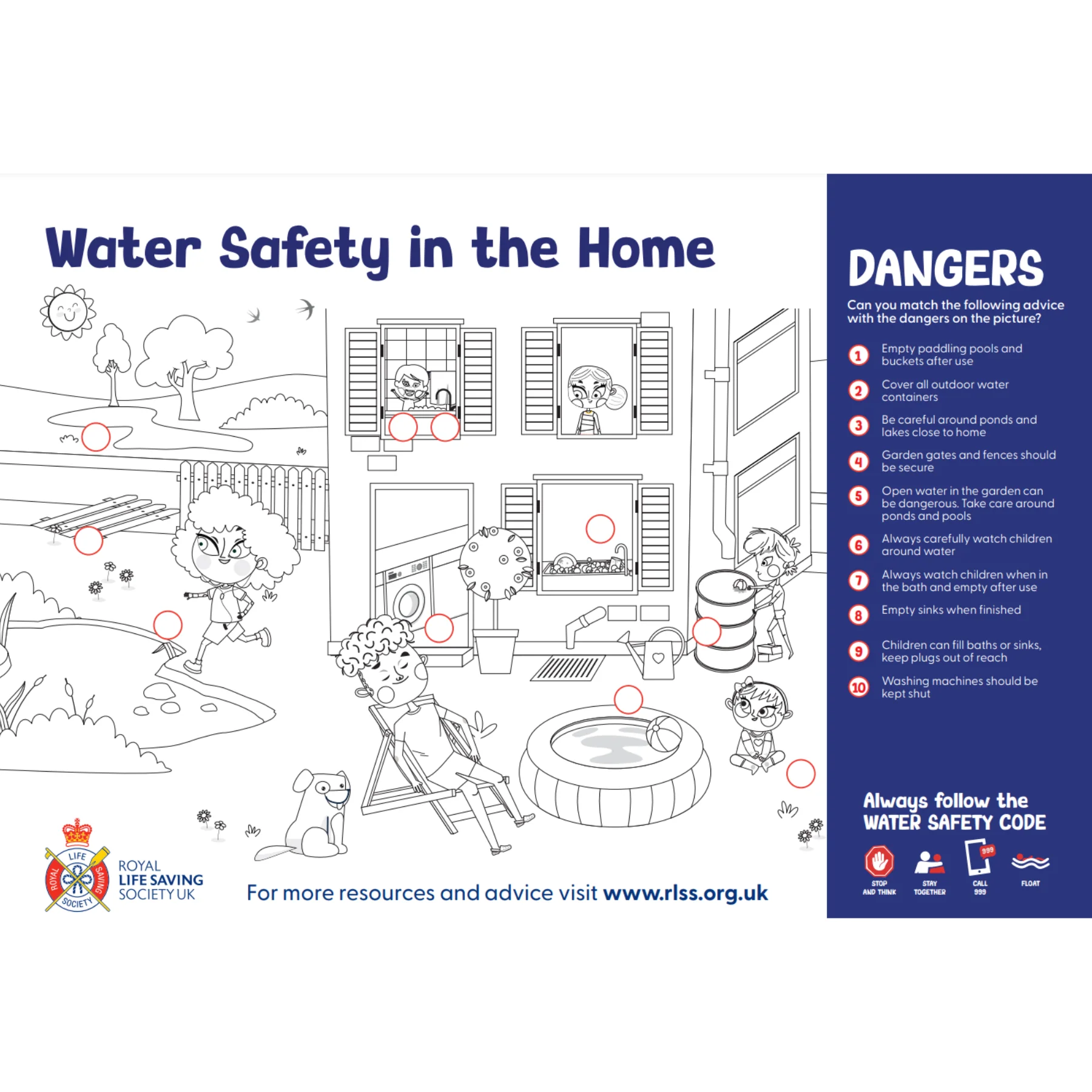 RLSS UK Water Safety Activity Sheets (A4) - Pack of 50 - Image 3
