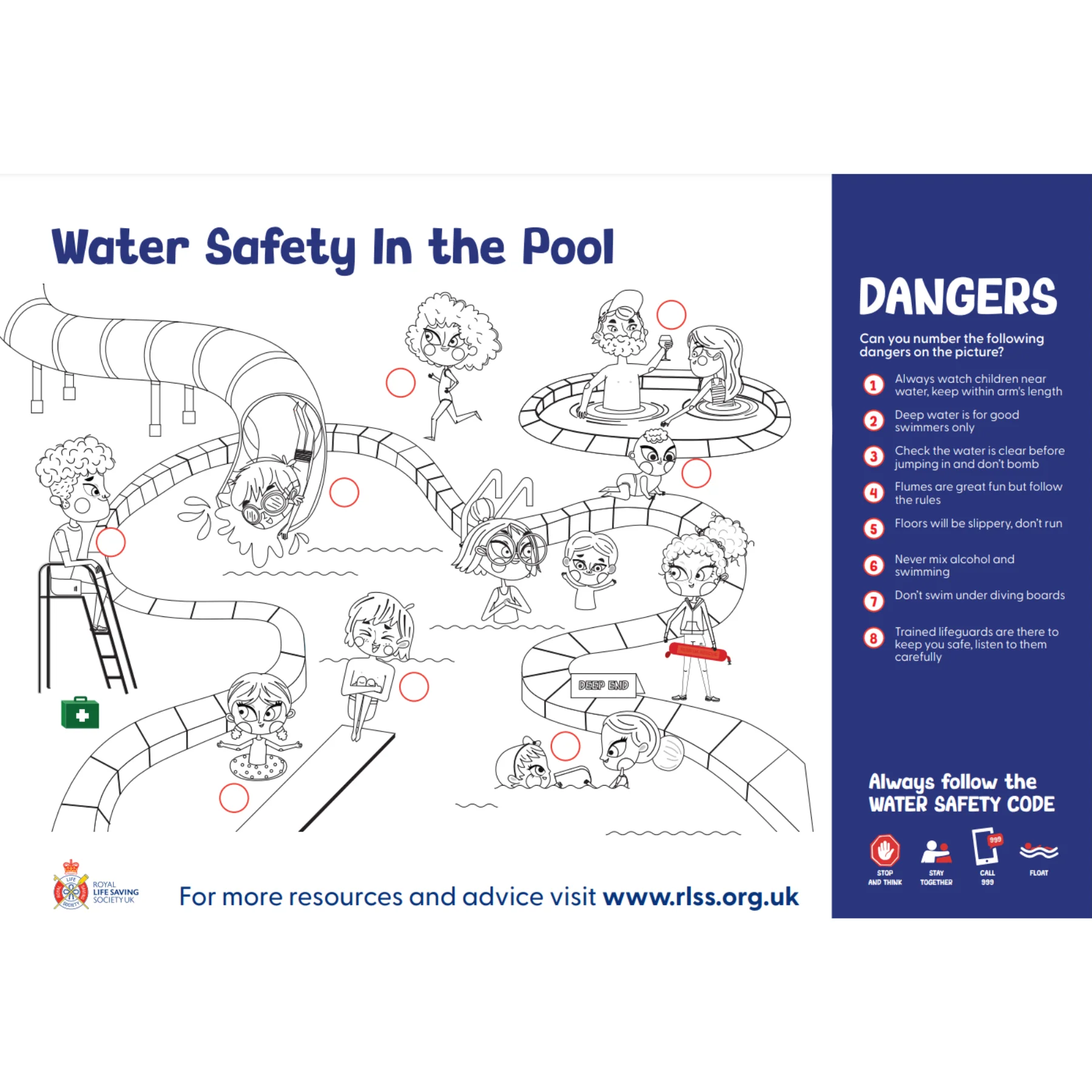 RLSS UK Water Safety Activity Sheets (A4) - Pack of 50 - Image 4