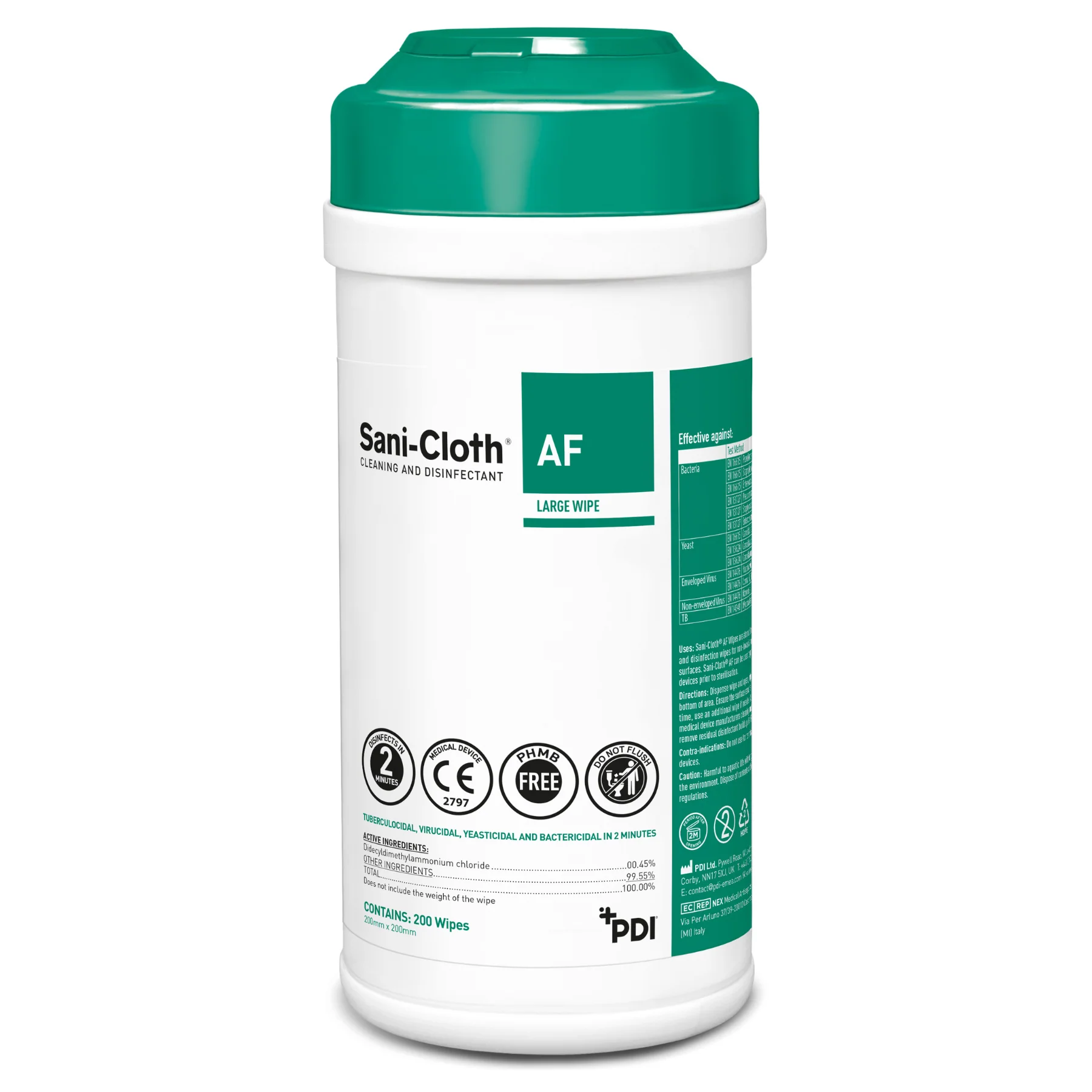 Sani-Cloth AF Manikin Wipes | CPR Manikin Wipes | Alcohol Free | Tub of 200