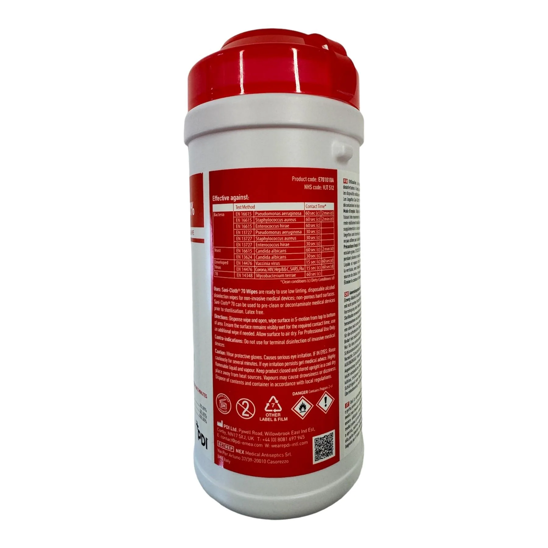Sani-Cloth 70 Manikin Wipes | CPR Manikin Wipes | Tub of 200 - Image 2